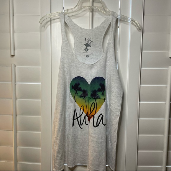 Island Sole Racerback Tank Top, Ash Gray, New w/ tags, Women’s Size L - Picture 1 of 4